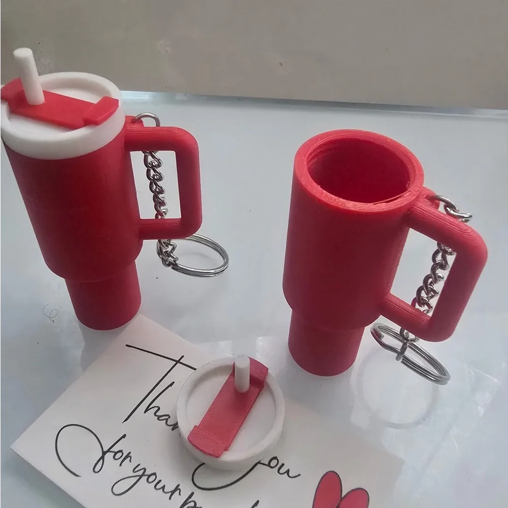 Bright Red Mini Tumbler Keychain Set - Home Party Supplies
